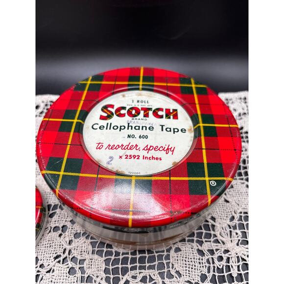 SCOTCH Cellophane Tape Tins No 600 & No 175 Empty Lot of 2 Tins Collectible - Picture 2 of 8